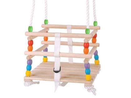 6. Wooden Swing Set