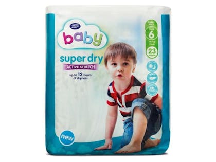 4. Boots Super Dry Nappies (23-pack), £3.50