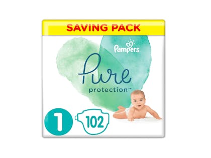4.  Pampers Pure Protection Newborn Nappies