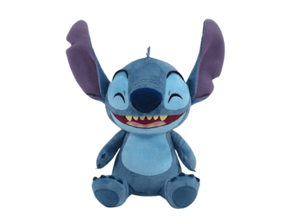 Smiling blue alien cuddly toy