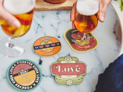 Couple Personalised Beer Coasters