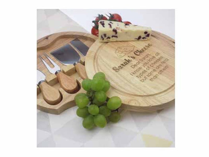 Personalised Cheeseboard And Knives Set