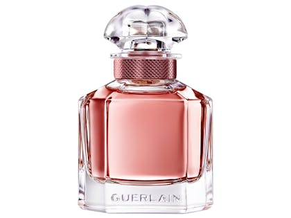 Pink Mon Guerlain perfume in a glass bottle