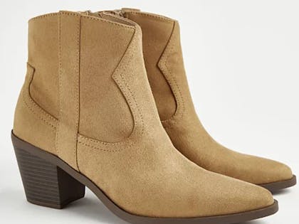 Light Brown Western Ankle Boots