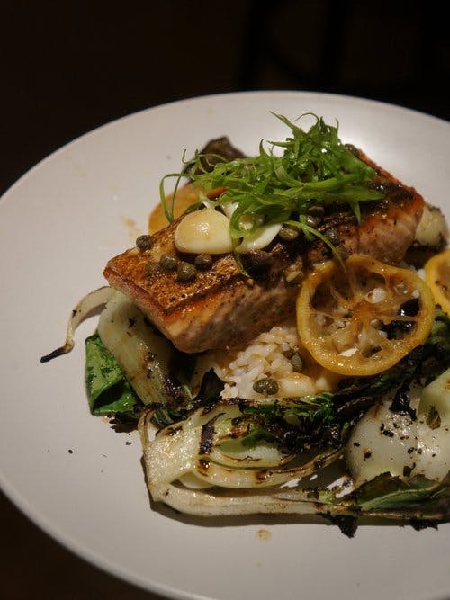 Brown butter salmon at Revelry Yards