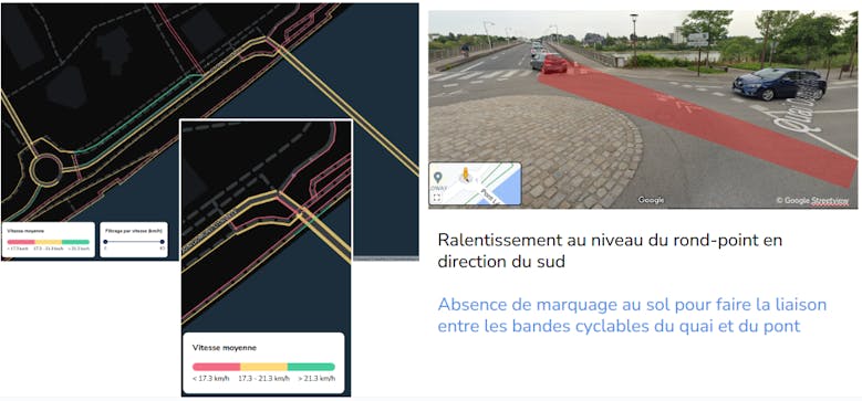 La fluidité du trafic sur la carte et sur le terrain