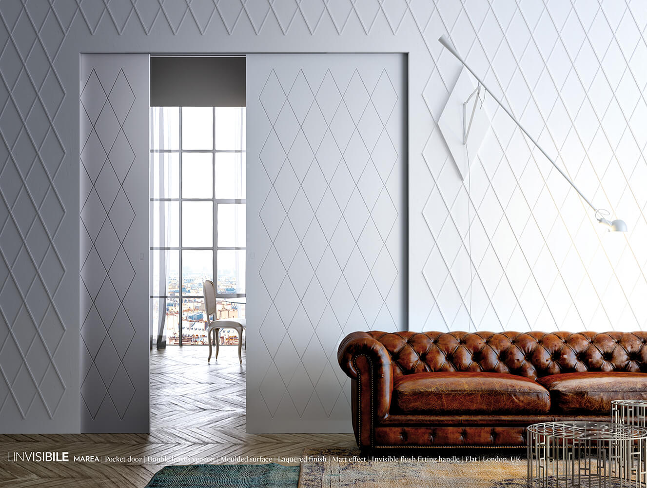 Porta d'interni linvisibile Marea Pocket door