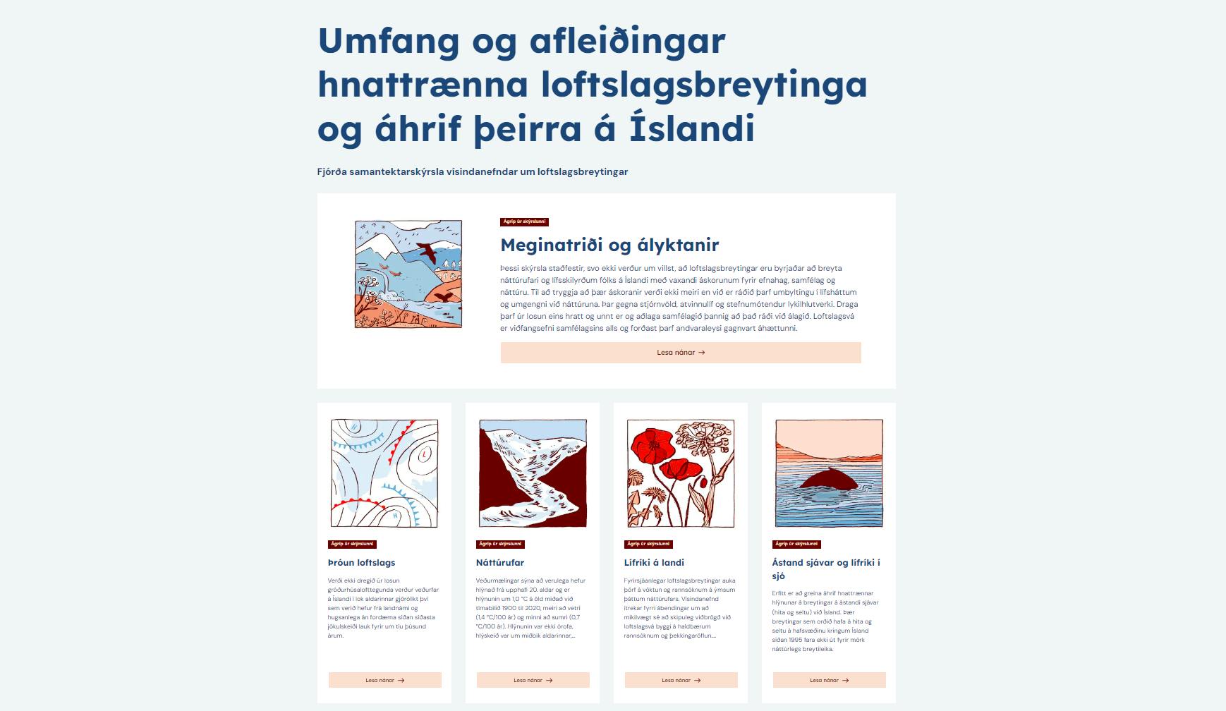 Skjaskot af vefnum loftslagsbreytingar.is 