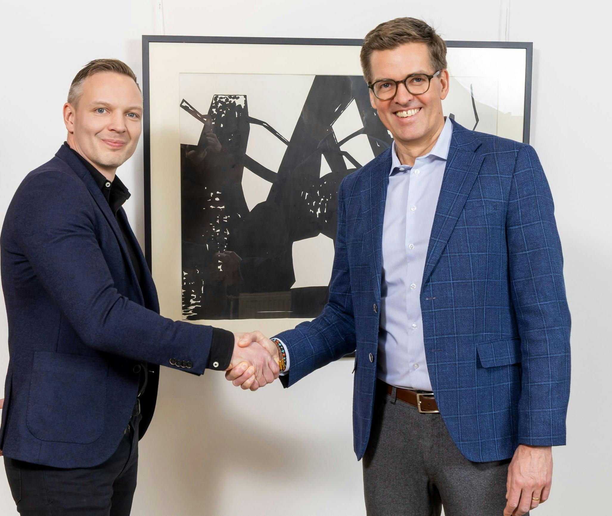 Heiðar Ólafsson stjórnarformaður Rafholts og Ari Daníelsson forstjóri Skyggnis