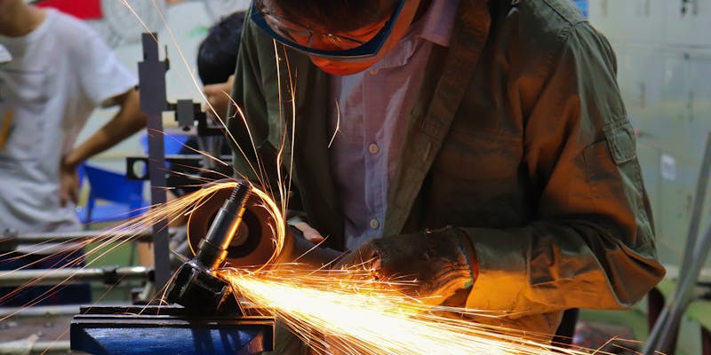 Man working at a machine