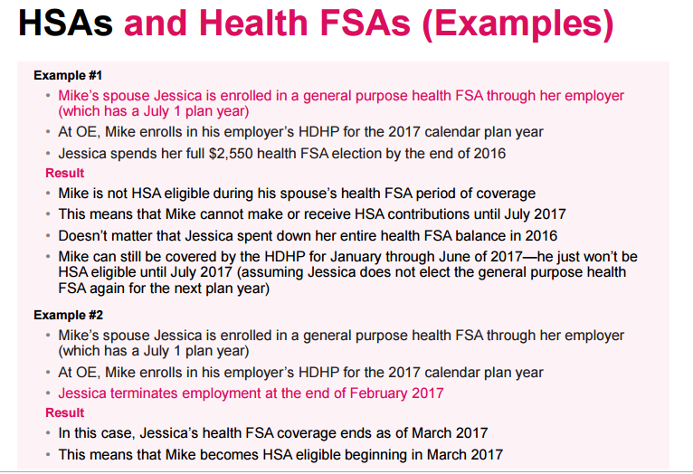 HSA Interaction With Health FSA