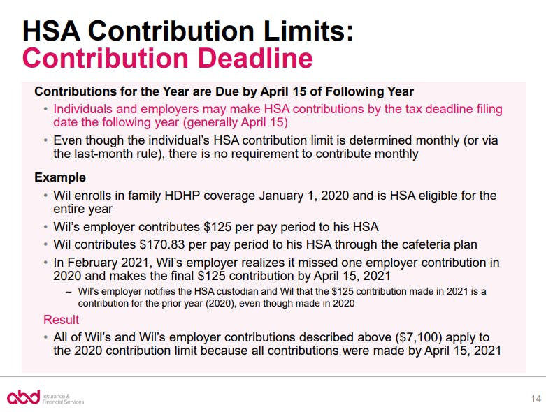 HSA Contribution Deadline