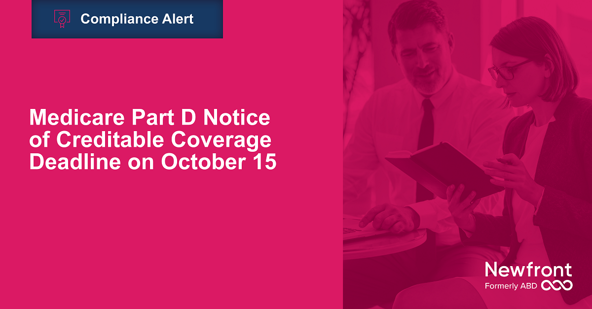 Medicare Part D Notice of Creditable Coverage Deadline on October 15