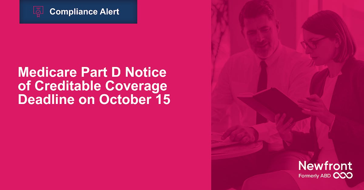 Medicare Part D Notice of Creditable Coverage Deadline on October 15