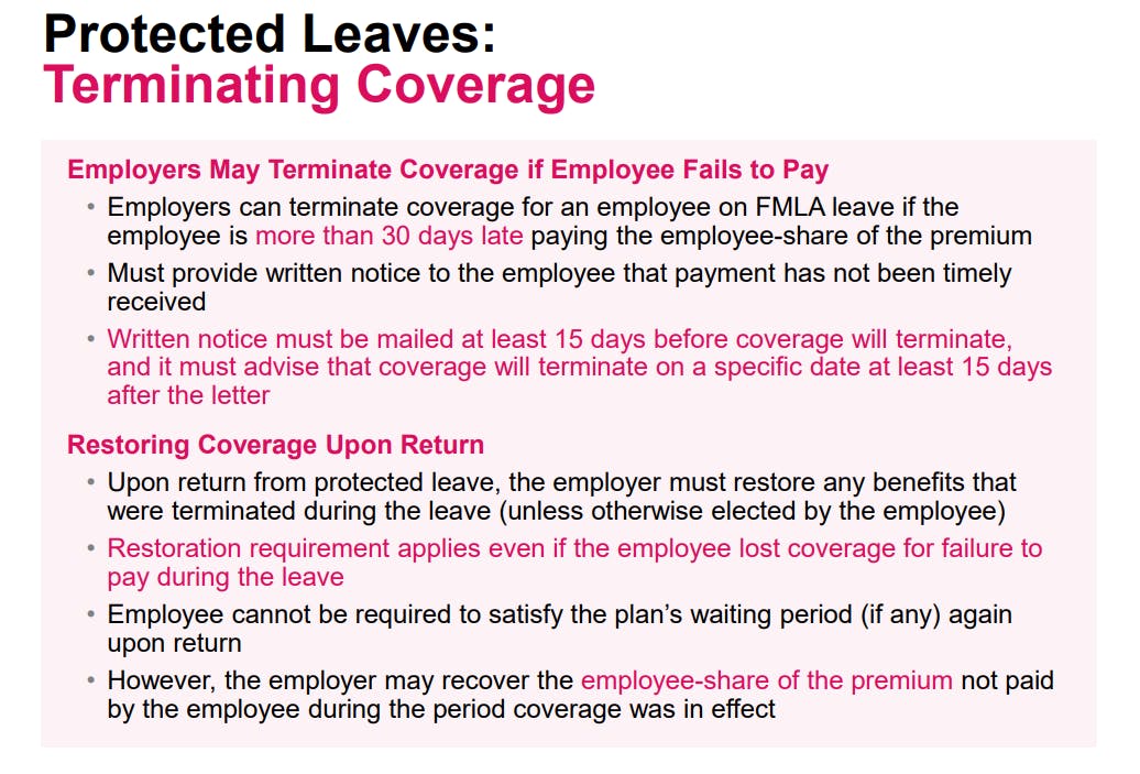 Protected Leaves:  Terminating Coverage