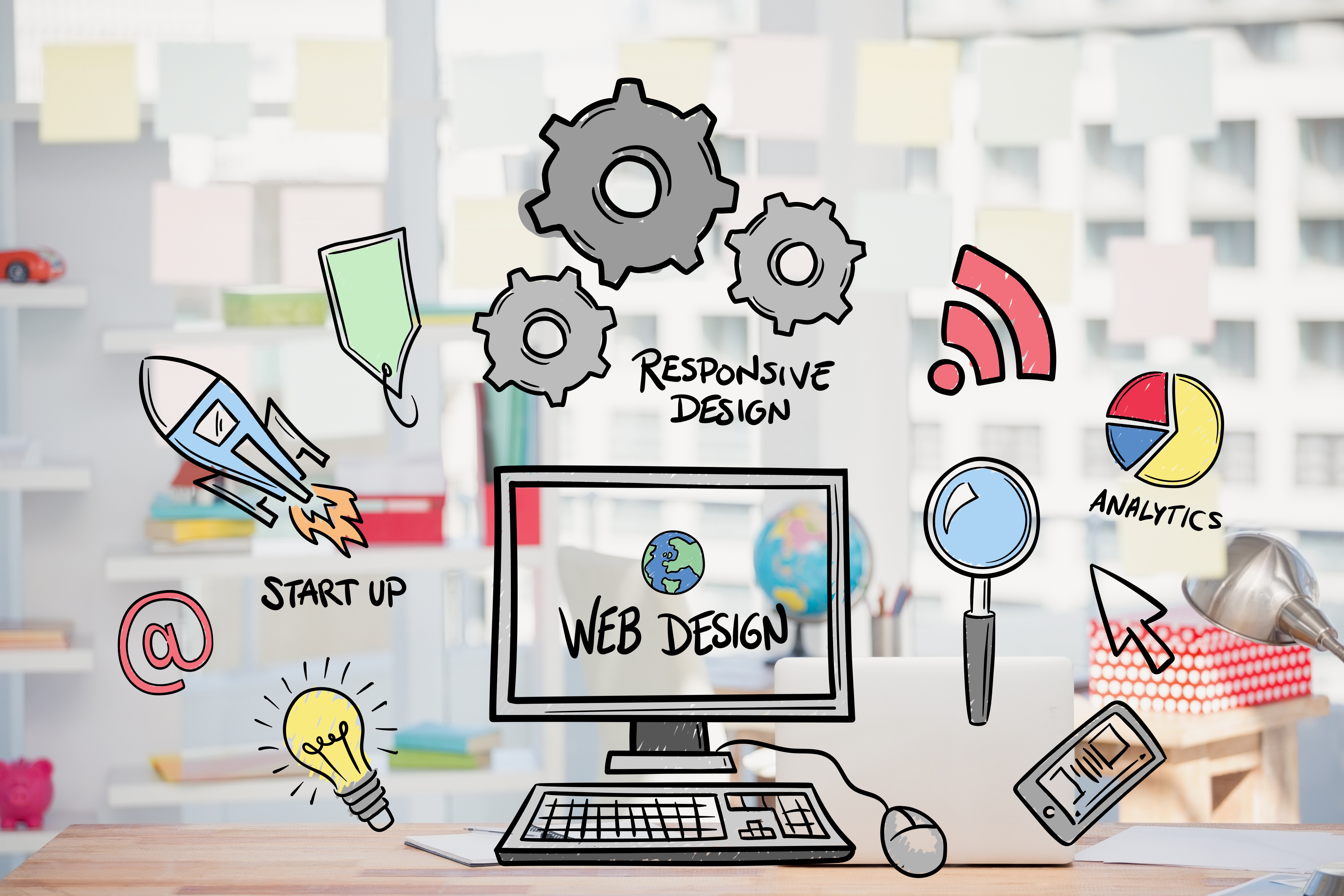 a graphic depicting web-design concepts