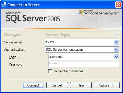 Connect To MS SQL Server 2005