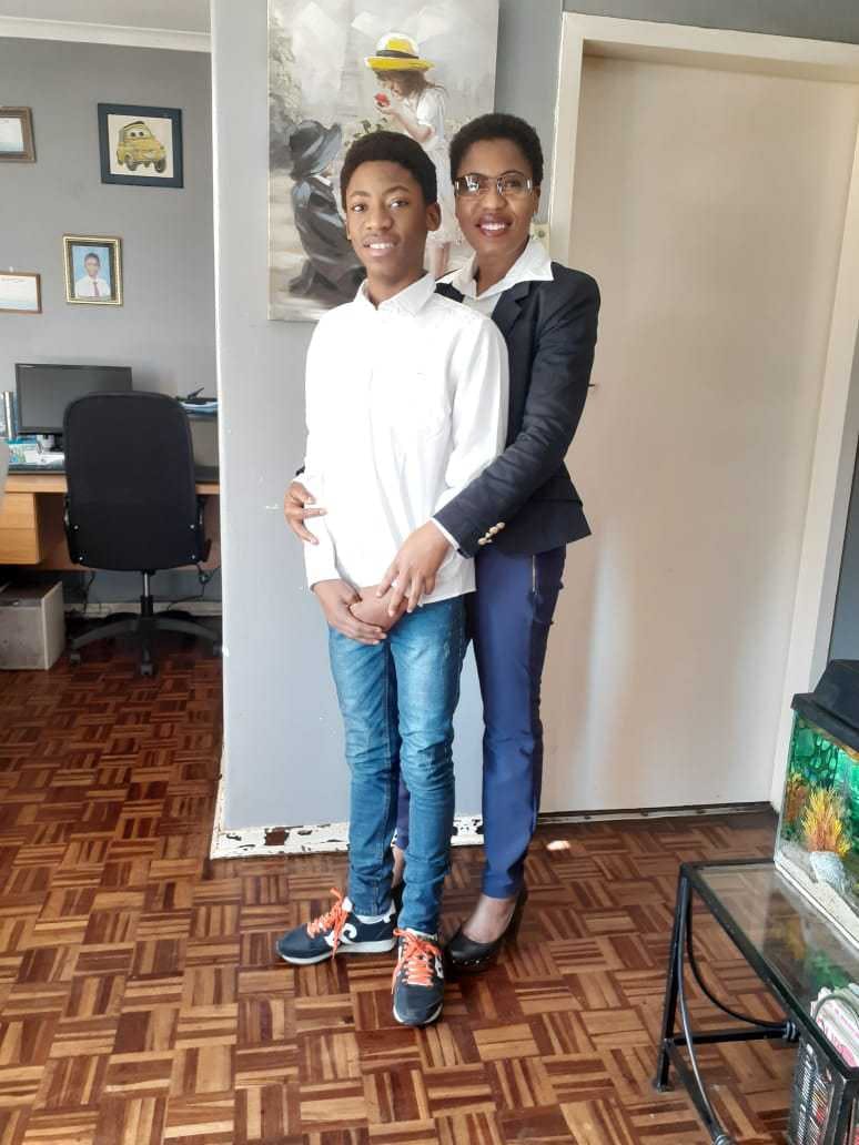 Thandi Ntini and Brandon (14), who recently submitted a story to Lights Courage Action
