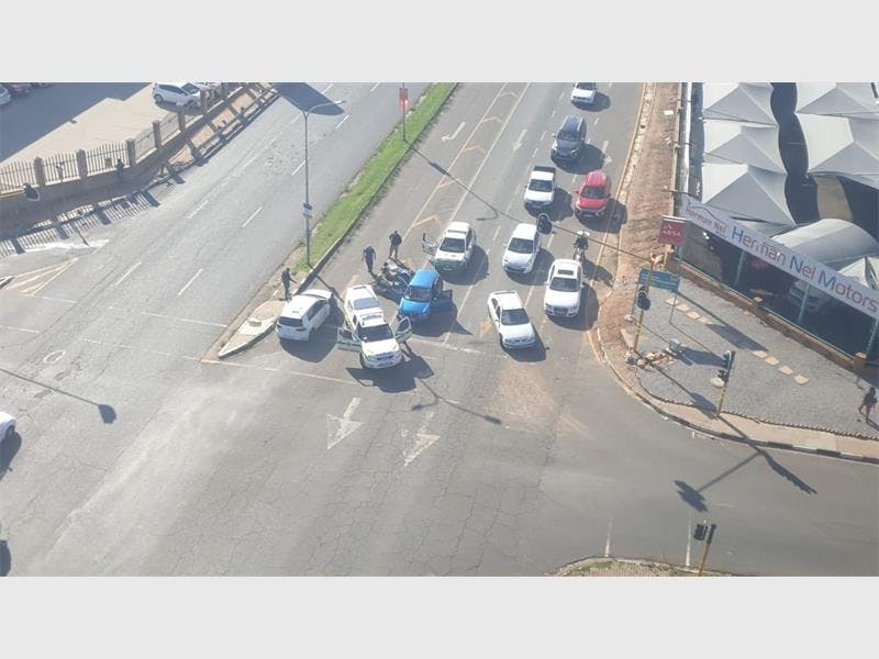 Aerial view of the arrest being made