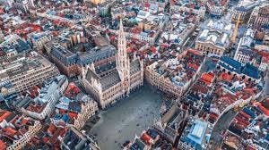 A bird's eye view of a church in Brussels