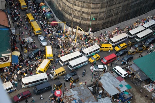 A crowded street in Africa