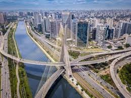 A bird's eye view of a bridge in Sao Paulo