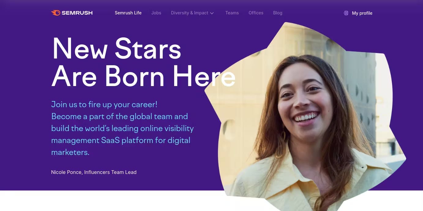 SEMrush Gatsby JS website