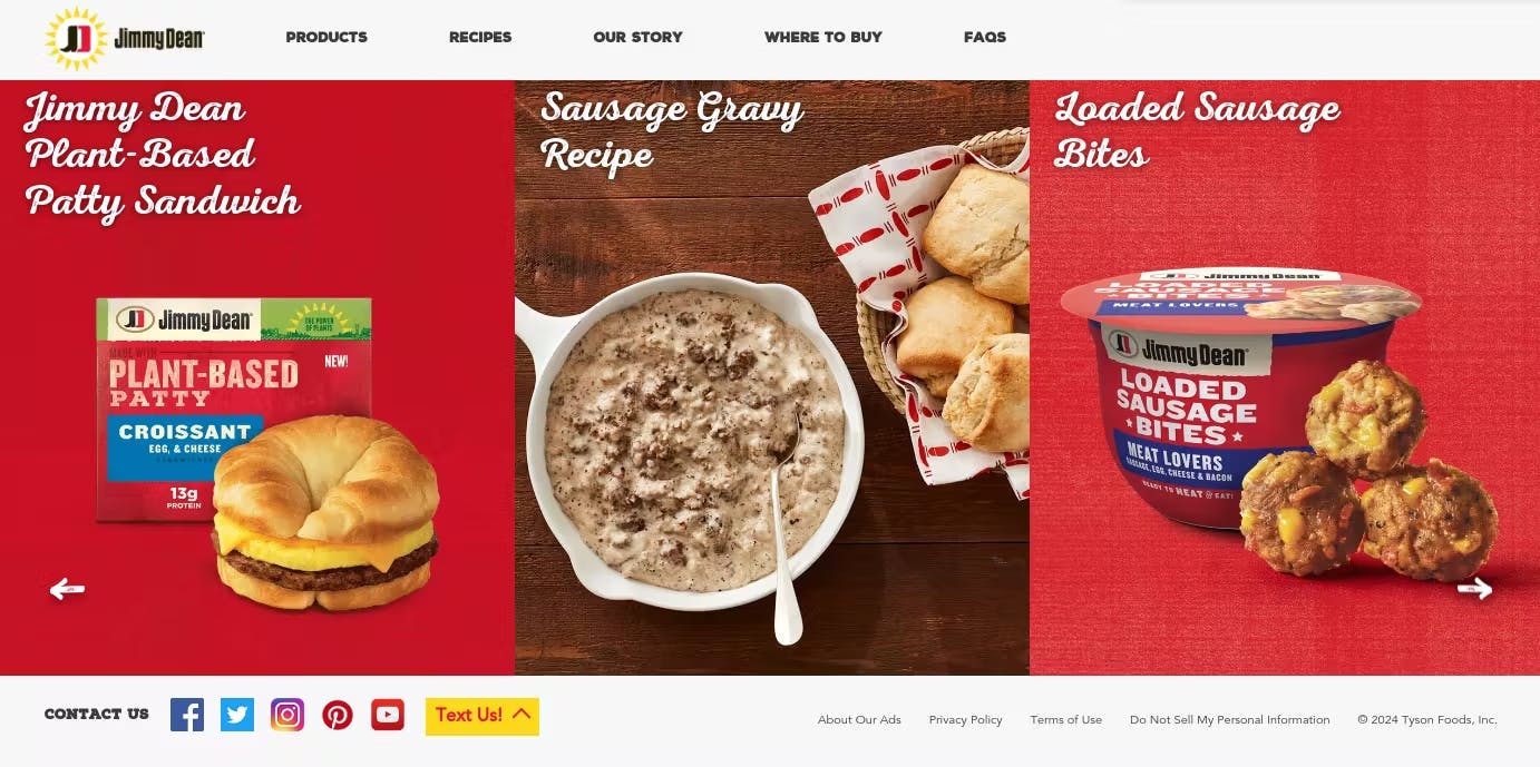 Jimmy Dean Gatsby JS website
