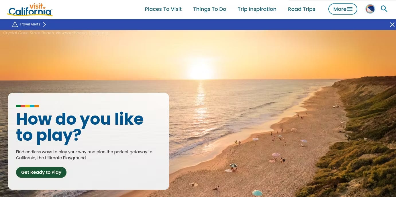 Visit California Gatsby JS website