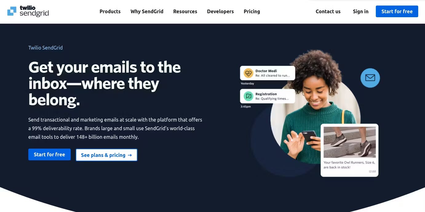 SendGrid Gatsby JS website