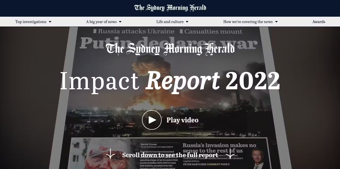 Sydney Morning Herald Gatsby JS website