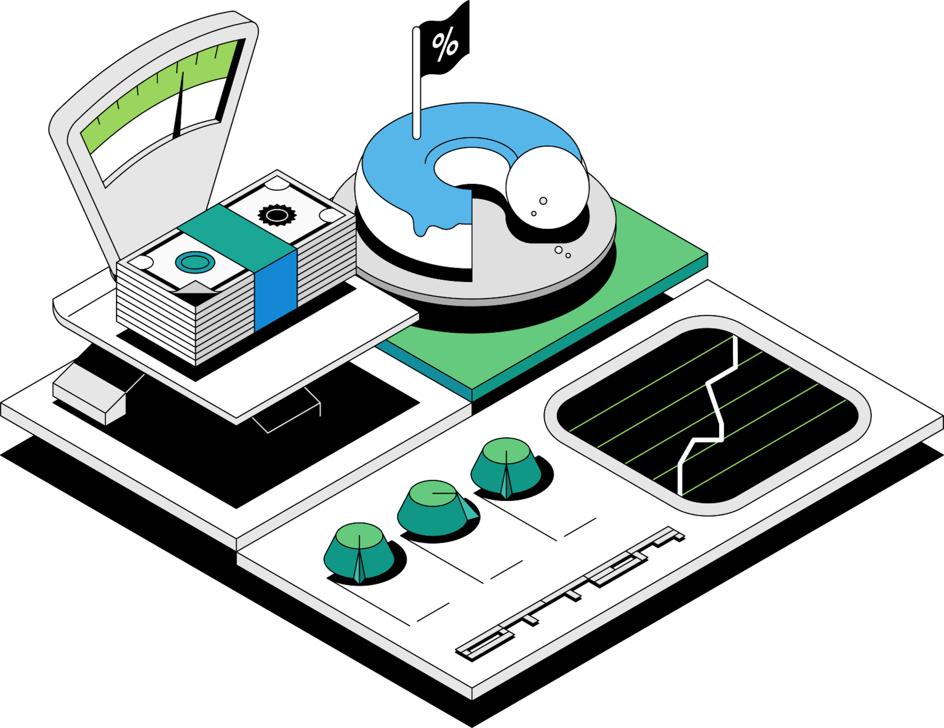 Abstract illustration of restaurant analytics