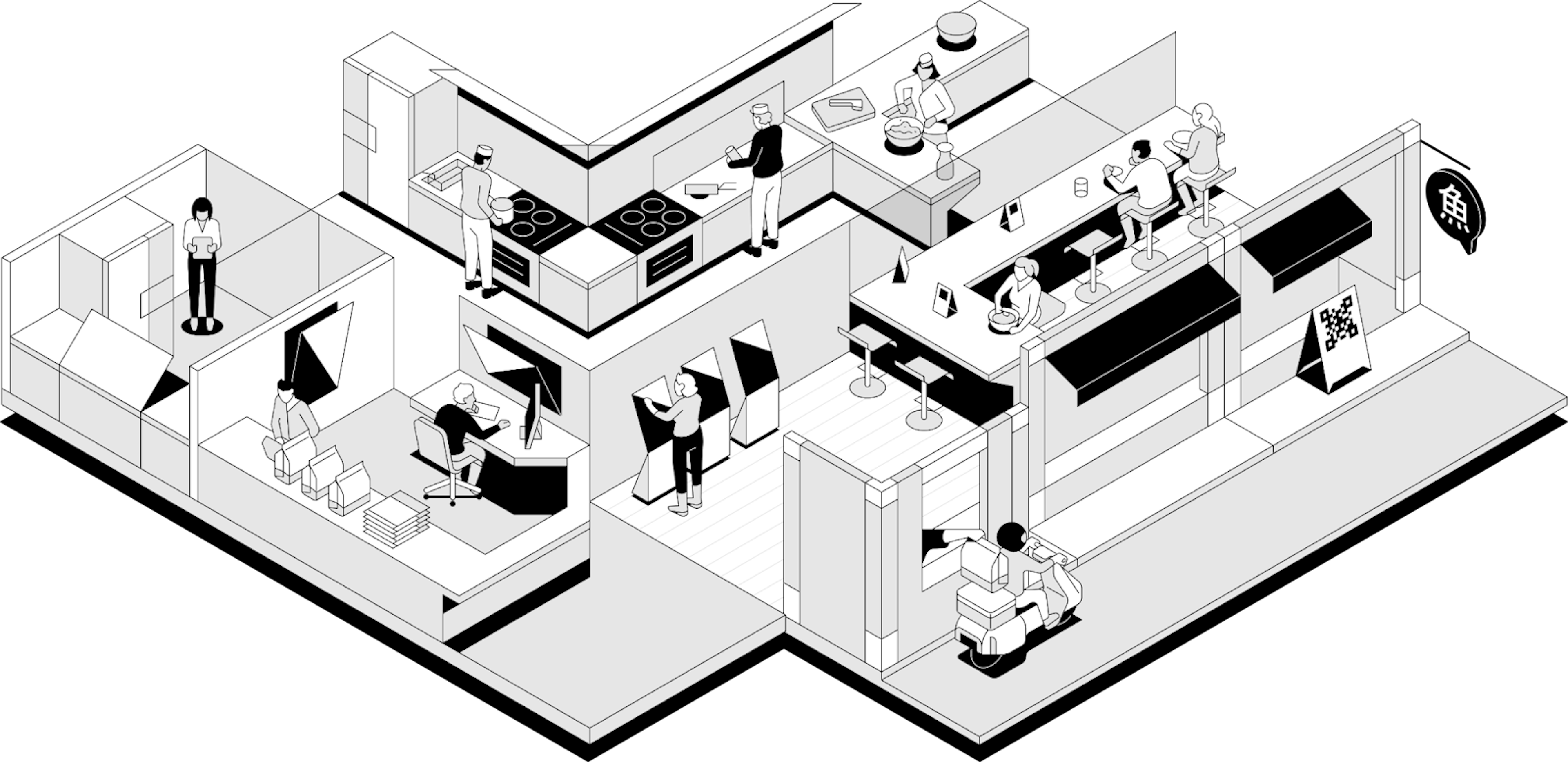 Illustration of restaurant operations