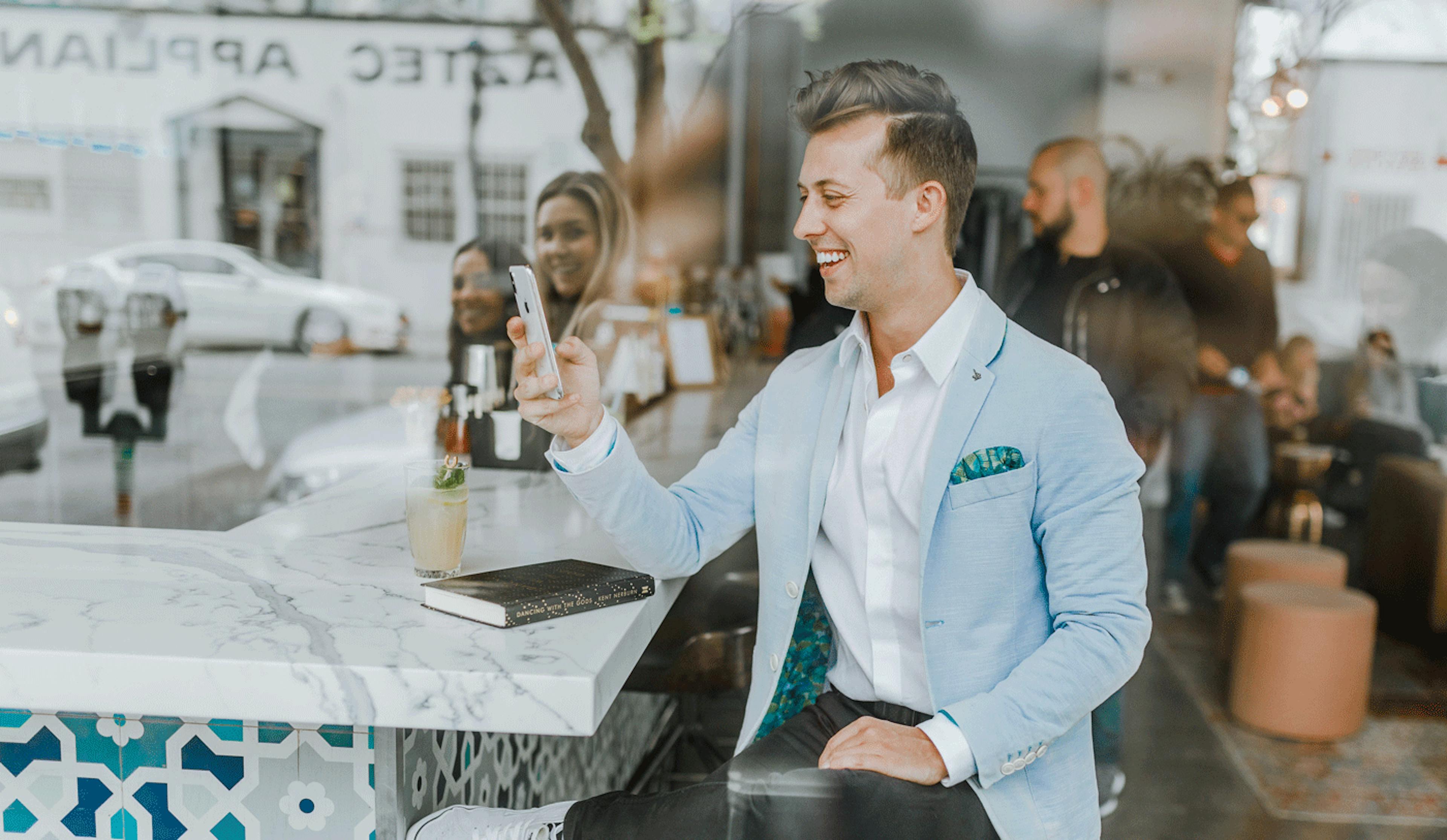 Image of a restaurant manager on the phone