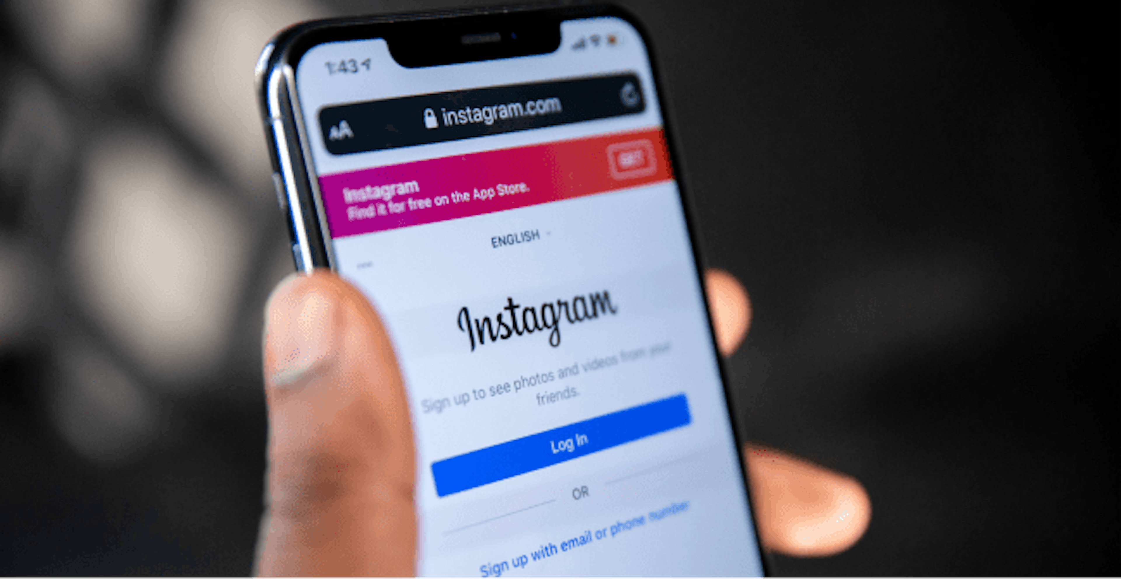 Image of the Instagram app on a mobile phone