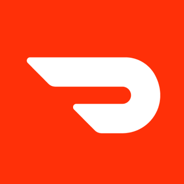 Red and white Doordash logo