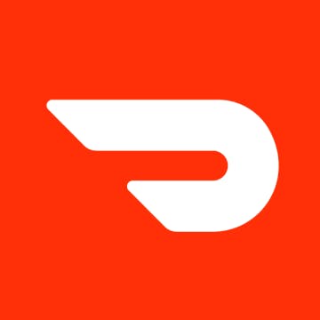 Red and white Doordash logo