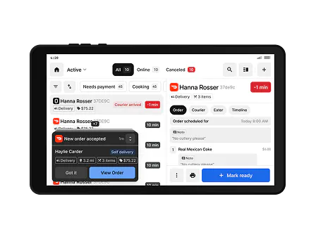 An image of Otter's Order Manager on a tablet screen