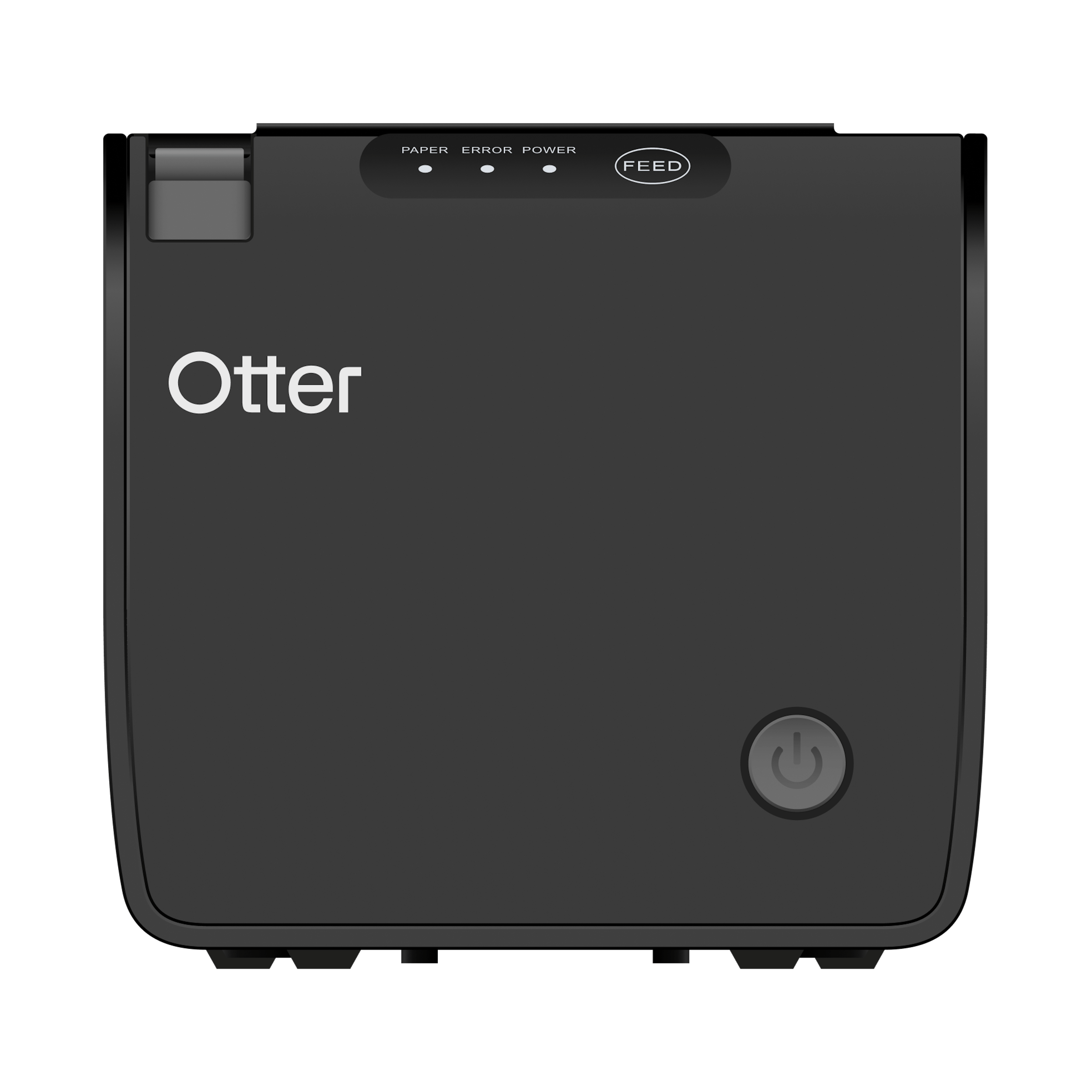 Black bluetooth printer with white Otter label