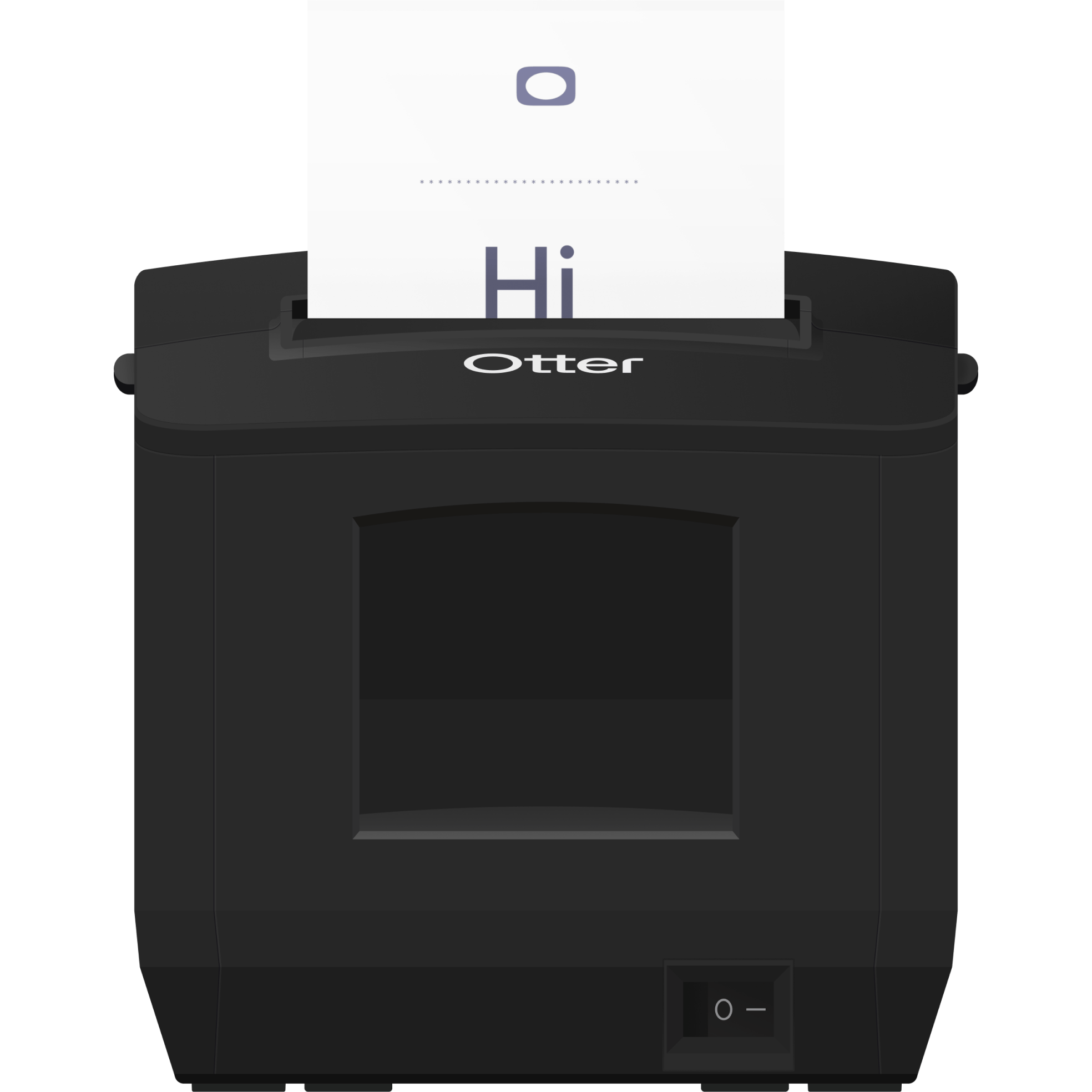 Black cloud printer with white Otter label