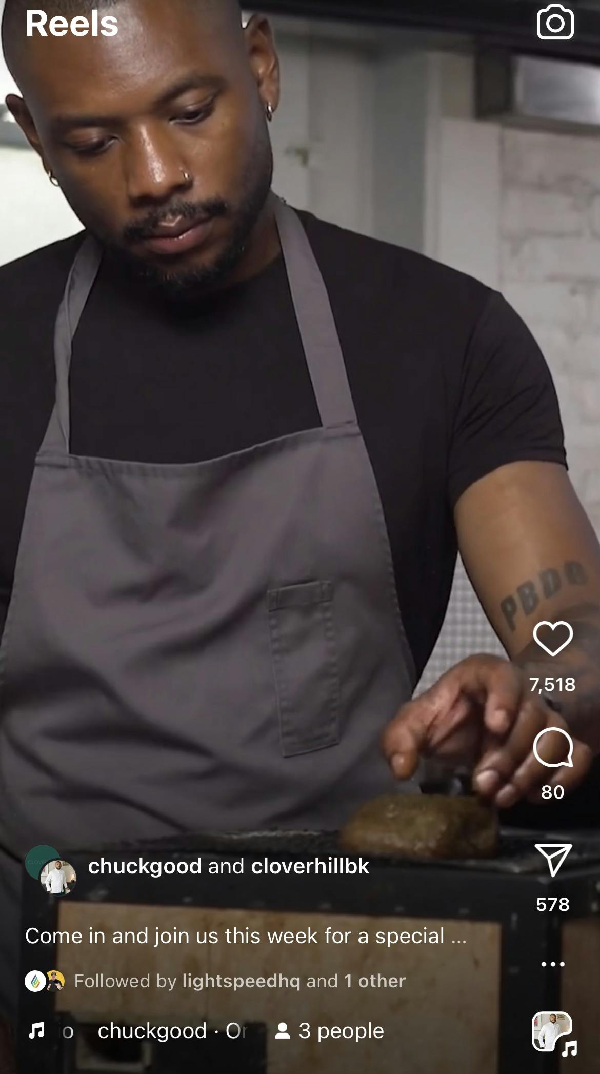 Instagram Reel by Clover Hill restaurant.