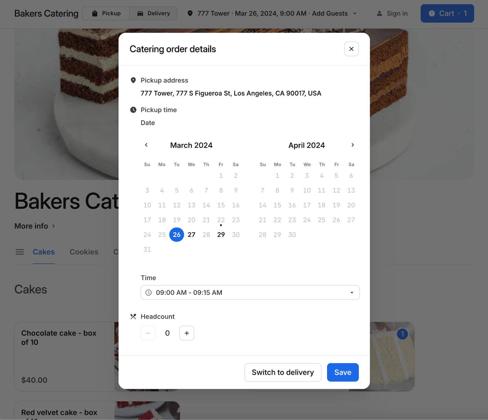 Otter's new catering features.