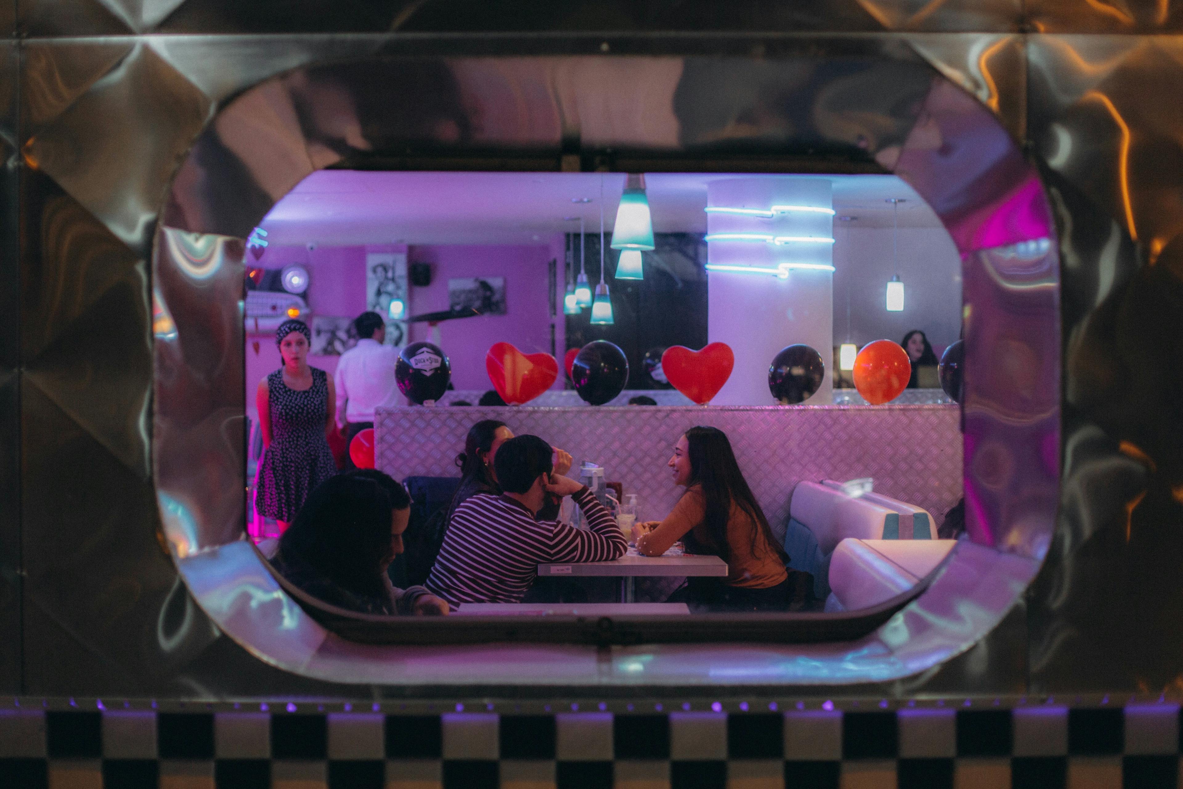 Some customers at an experiential dining restaurant. 