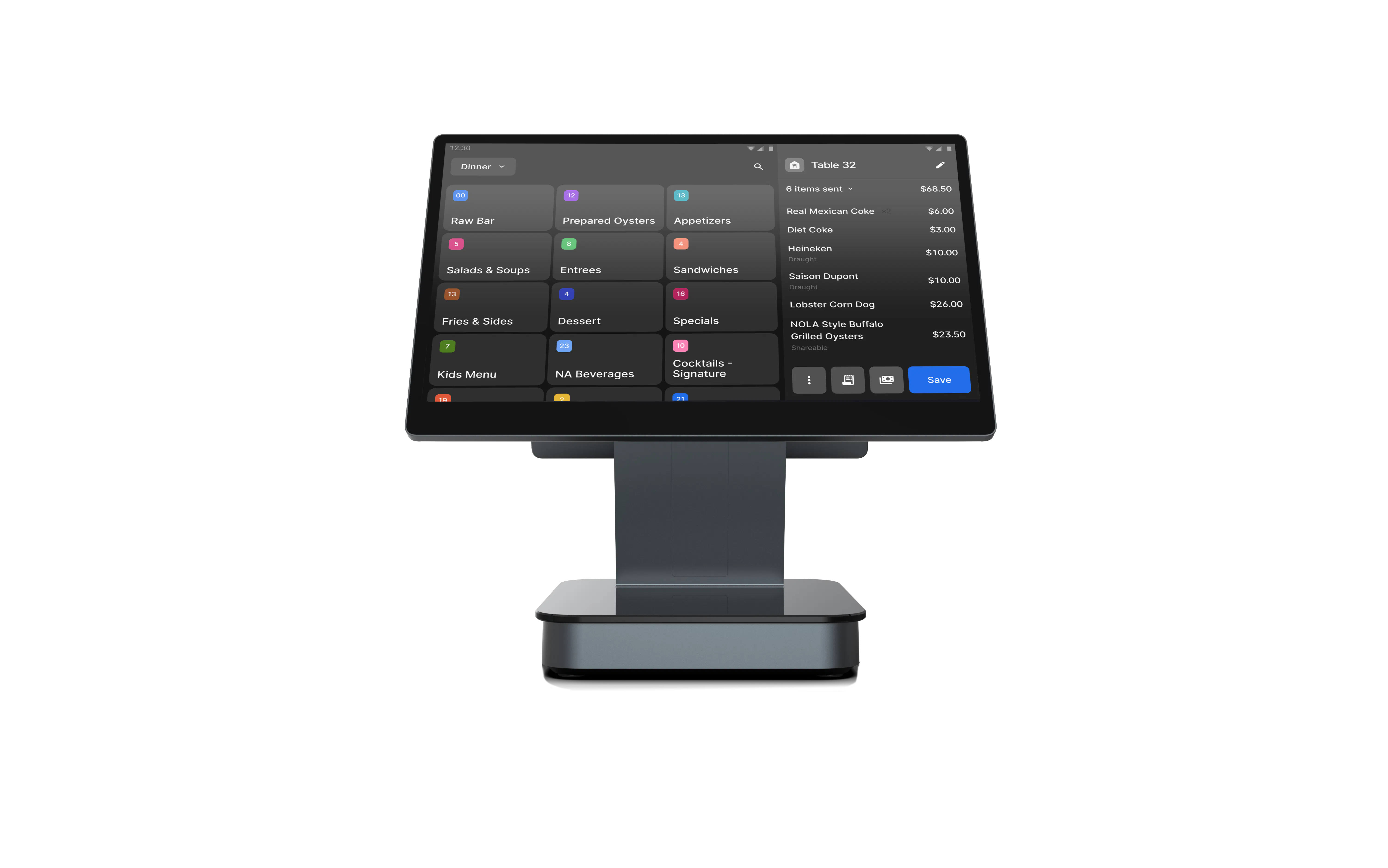 An Otter Restaurant POS tablet. 