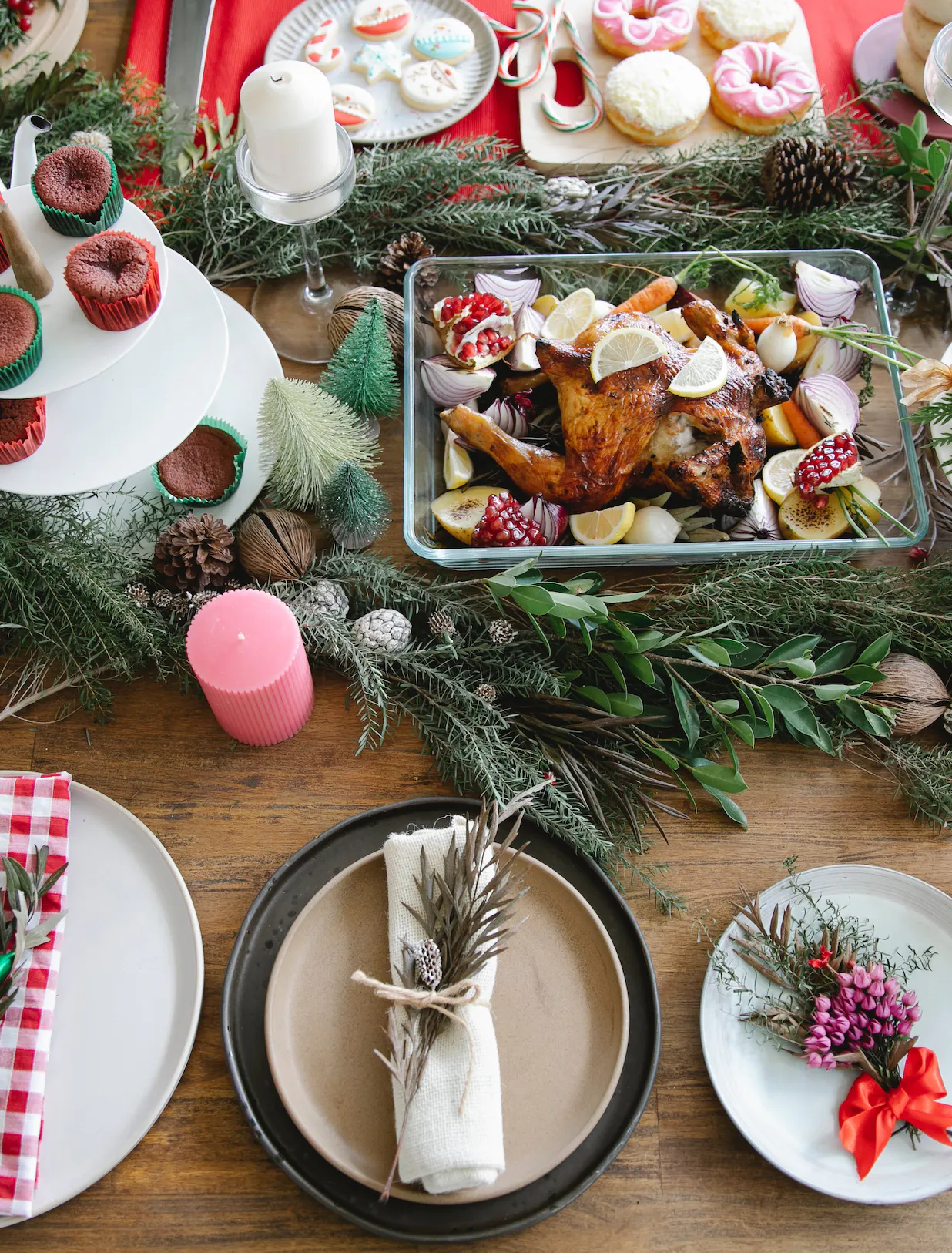 A restaurant's holiday menu items.