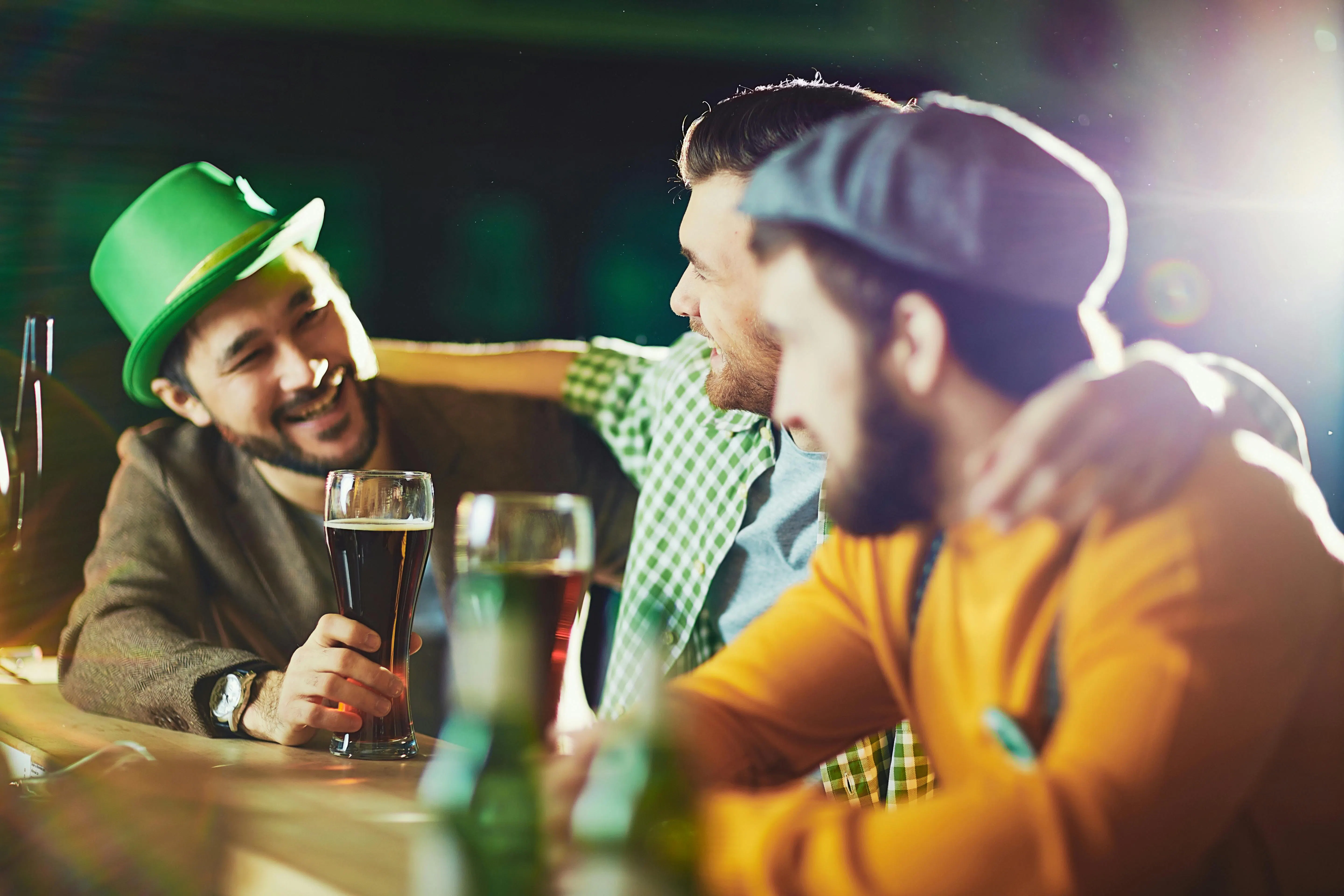 Customers enjoying a profitable St. Patrick's Day restaurant promotion.