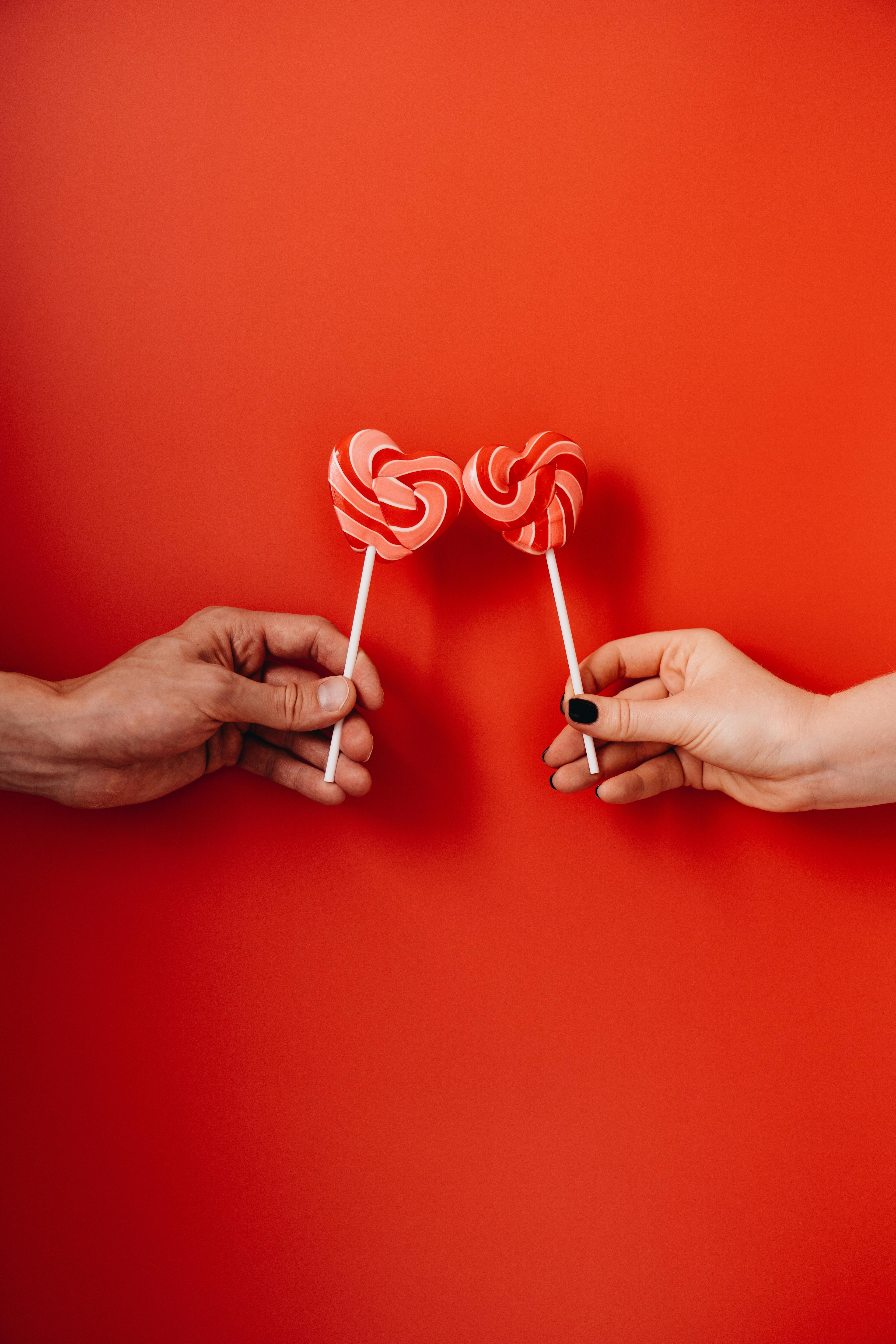 Two lollipop hearts for Valentine's Day 2024.