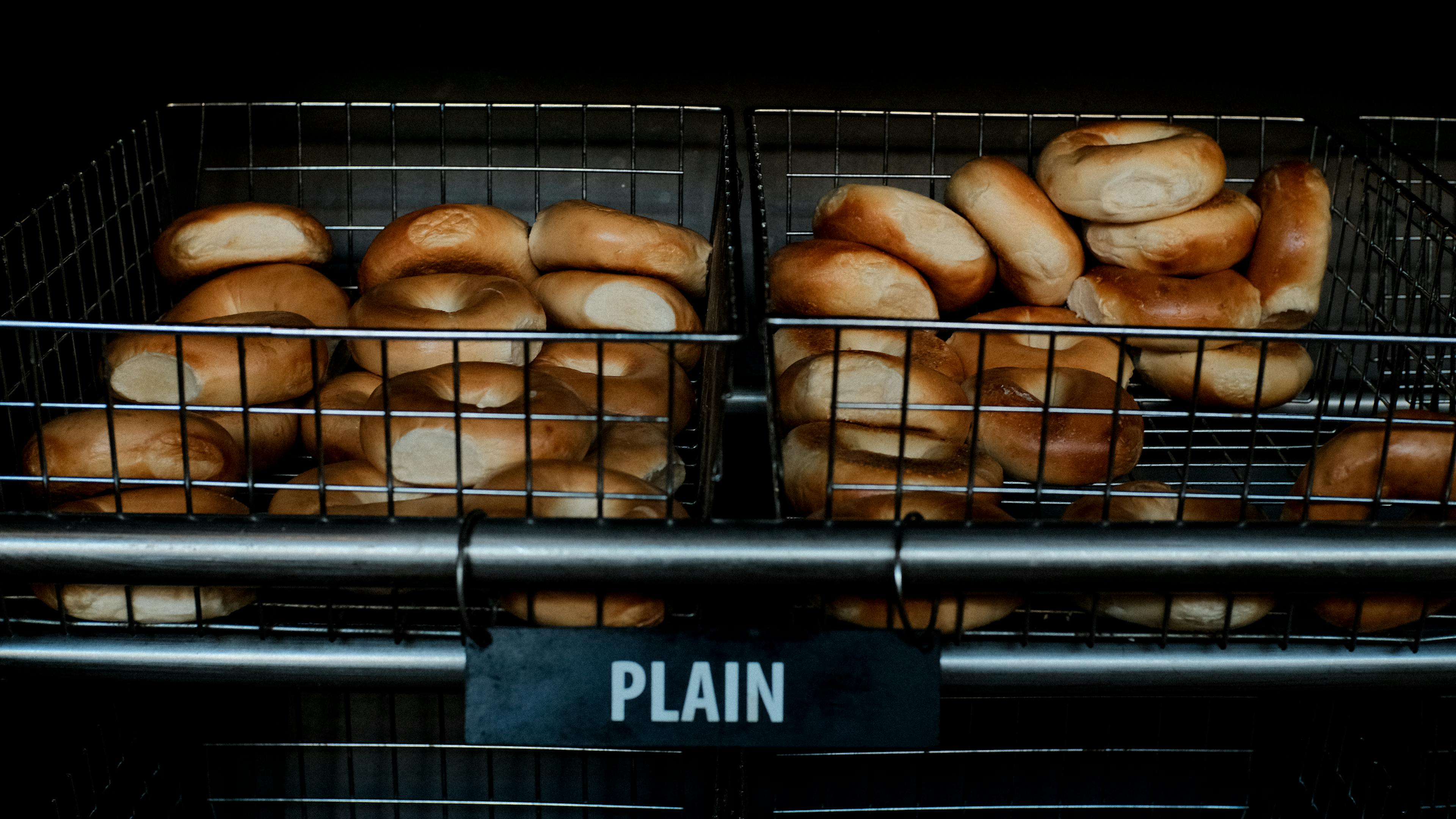 Some bagels from the Big Daddy Bagels restaurant chain. 