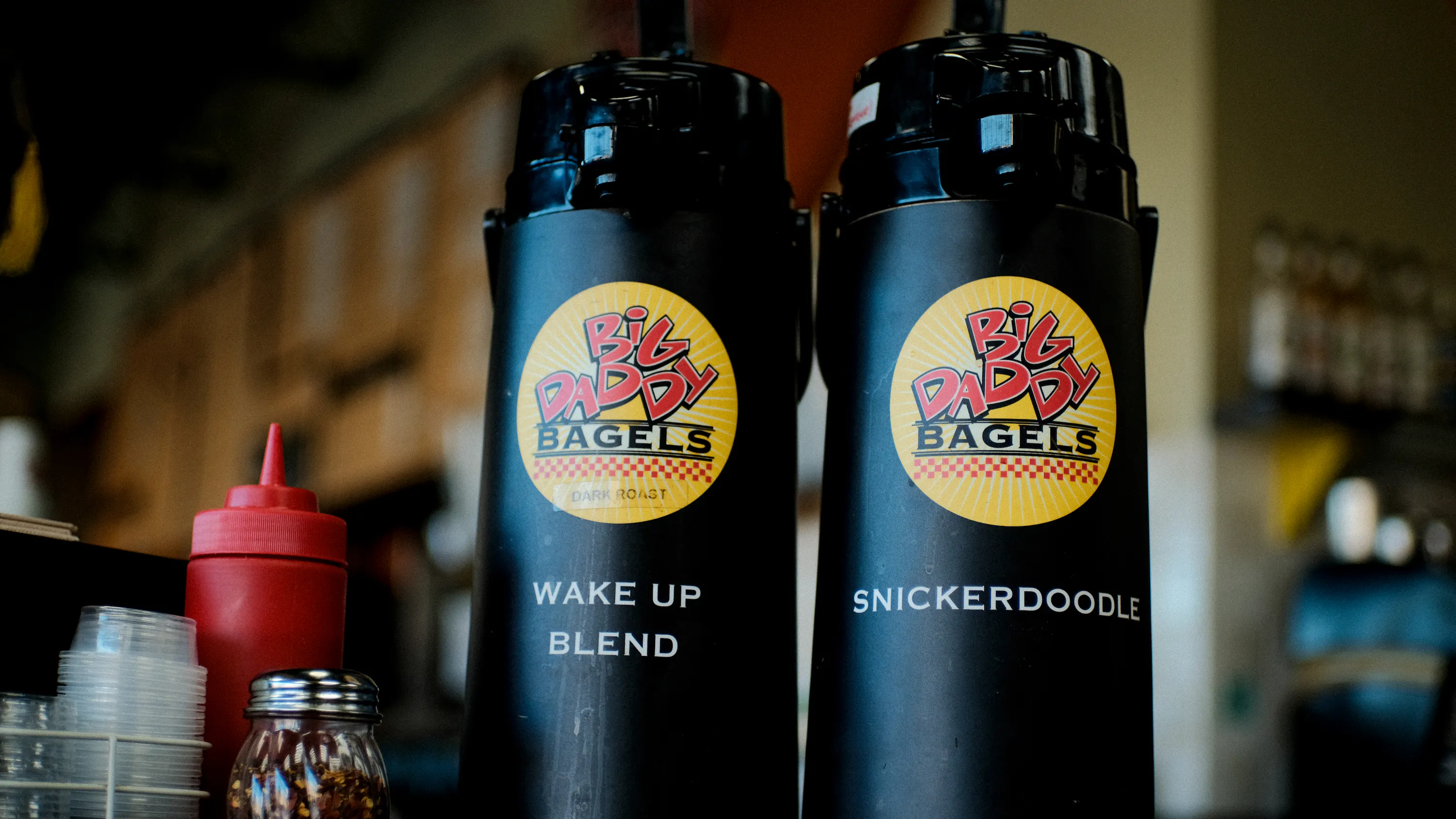 Some coffee from Big Daddy Bagels. 