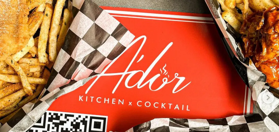 Logo of A'dor Kitchen & Cocktail in Houston.